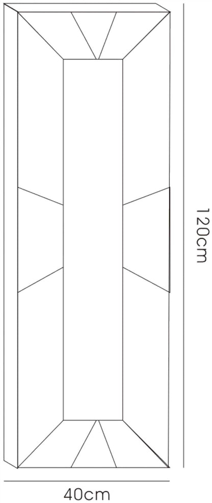 Diyas Home Talut 120cm x 40cm Black Trapezium Cut Detailed Mirror (Can Only Be Shipped On A Pallet, Additional Charges May Apply.) Mirrors