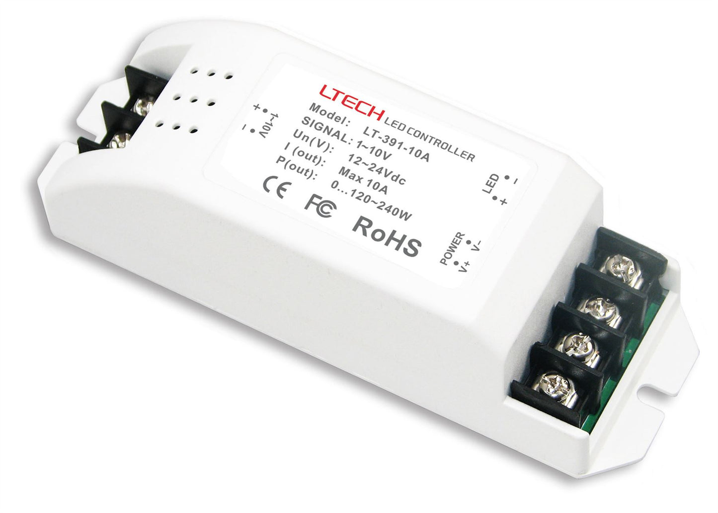 LTECH 1-10V Constant Voltage 1 Channel CV 0/1-10V Dimming Driver, 12/24V DC