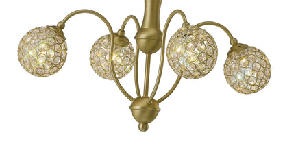 Diyas Apollo  4 Light G9 Satin Brass/Crystal Ceiling Pendant Light Fitting