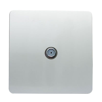 Trendi 1 Gang Modern Screwless Television Satellite Socket in Silver - ART-SATSI