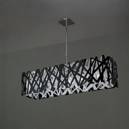 Mantra Tokio Rectangular Pendant 5 Light G9 Polished Chrome/Black/White