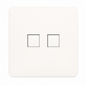 Trendi Switch 2 Gang RJ45 Cat 5e  Ethernet & Telephone Secondary Sockets Matt White - ART-TLP+PCMWH