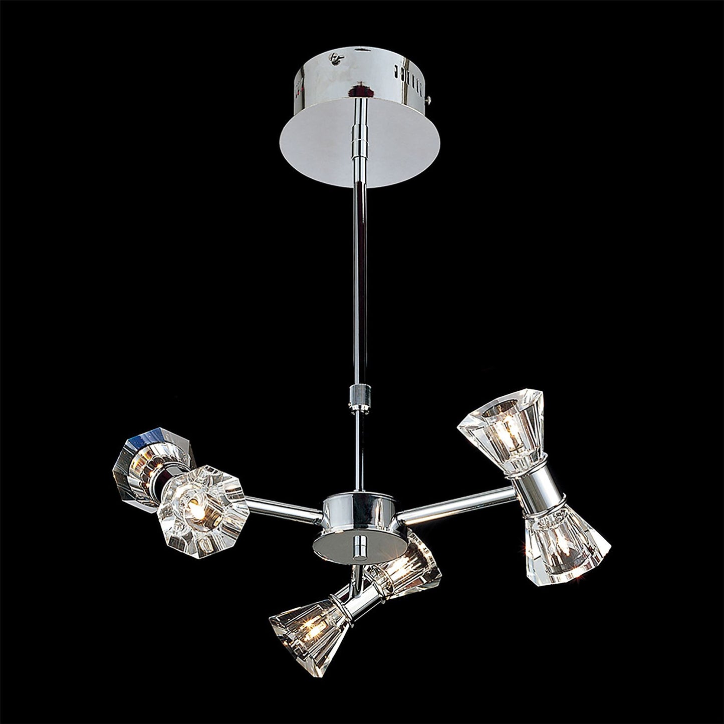 Diyas Elisa 42cm  Round 6 Light G4 Polished Chrome, NOT LED/CFL Compatible Ceiling Pendant Light Fitting