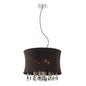 Diyas Niki 50cm  4 Light E14 with Black Shade Polished Chrome/Smoked Crystal Ceiling Pendant Light Fitting