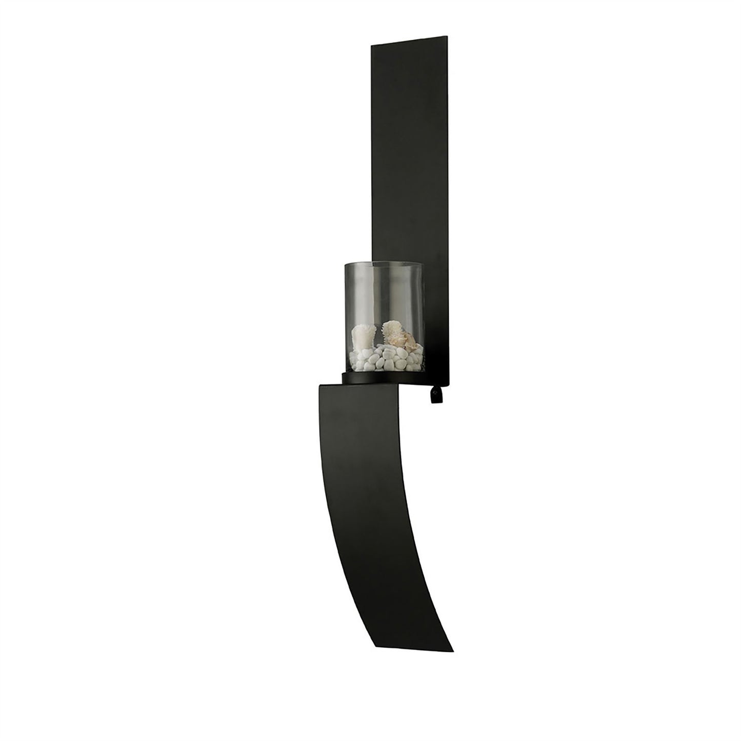 Diyas Home (DH) Lirio Wall Light Mounted Candle Holder 79Cm Black/Clear Glass