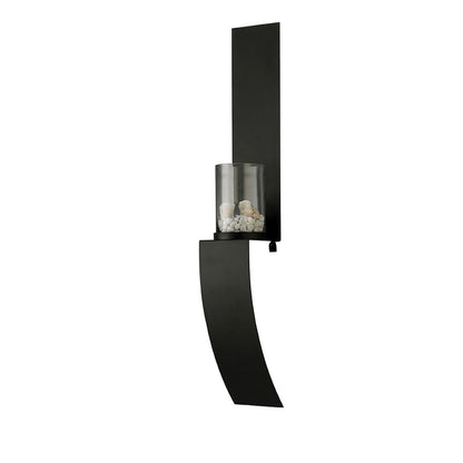 Diyas Home (DH) Lirio Wall Light Mounted Candle Holder 79Cm Black/Clear Glass