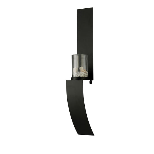 Diyas Home (DH) Lirio Wall Light Mounted Candle Holder 79Cm Black/Clear Glass