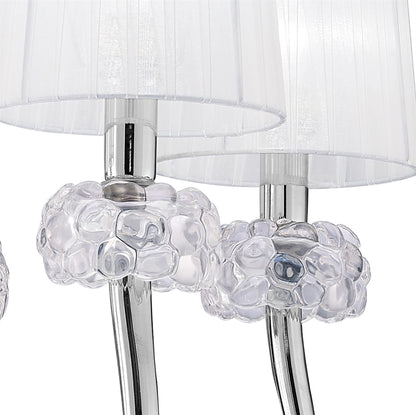 Mantra M4631 Loewe Pendant 5 Light E14, Polished Chrome with White Shades