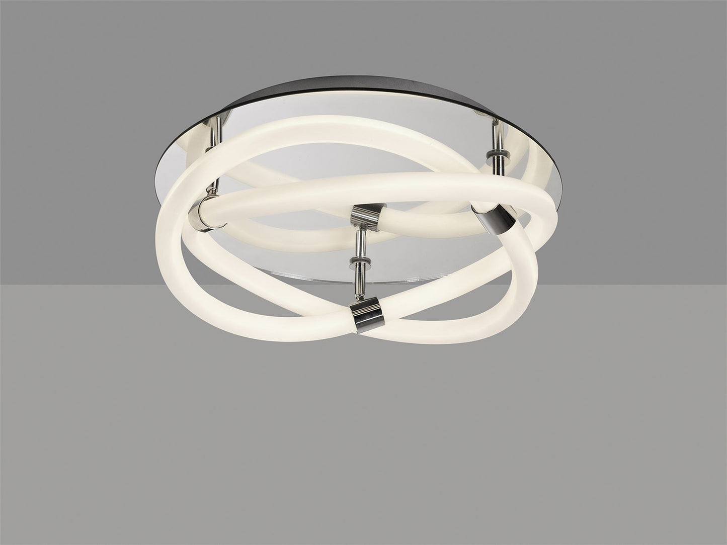 Mantra Infinity II 43cm Ceiling Light, 30W LED, 3000K, 2250lm, IP20, Chrome/White Acrylic/Clear Mirror, 3yrs Warranty