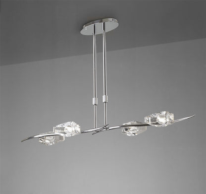 Mantra M1456 Eclipse Linear Telescopic 4 Light G9 Bar, Polished Chrome