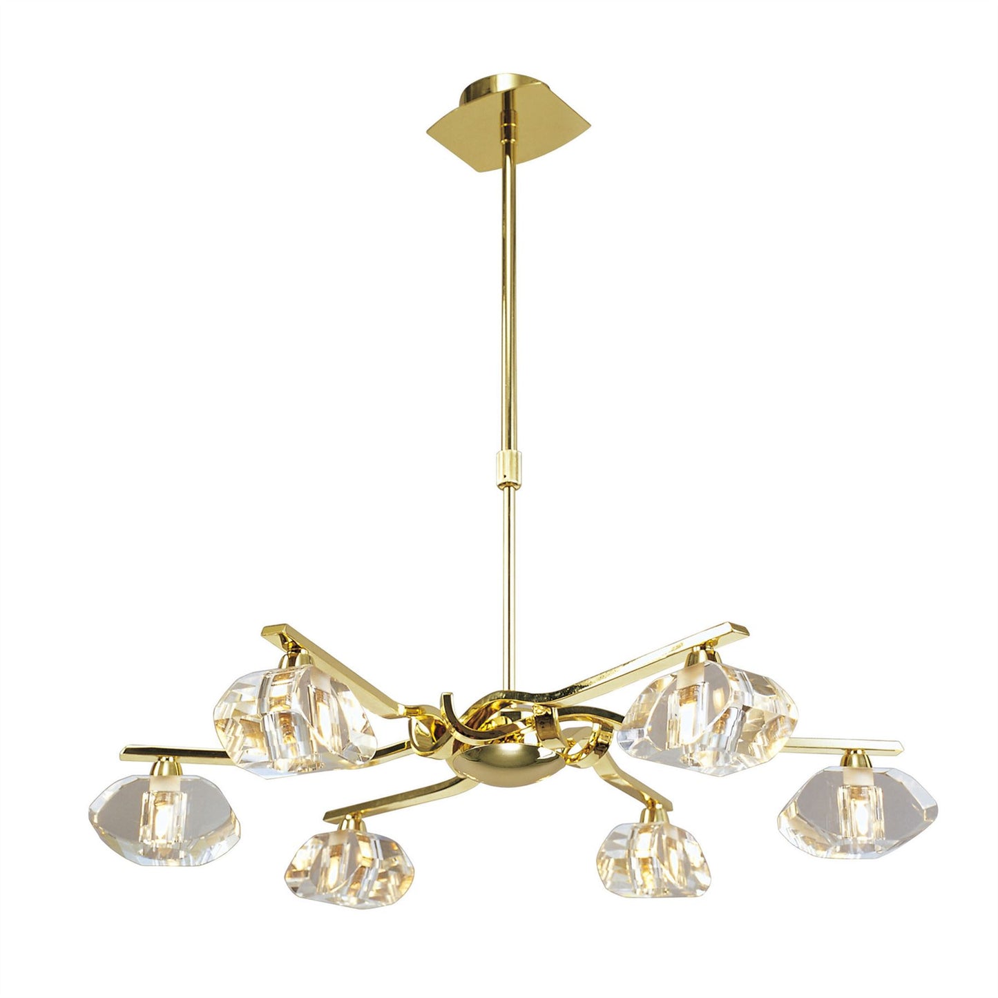 Mantra Alfa 63cm Telescopic 6 Light G9, Polished Brass (Short Rod Included)