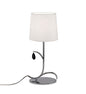 Mantra M6319 Andrea Table Lamp 45cm, 1 x E14 (Max 20W), Polished Chrome, White Shades, Black Crystal Droplets