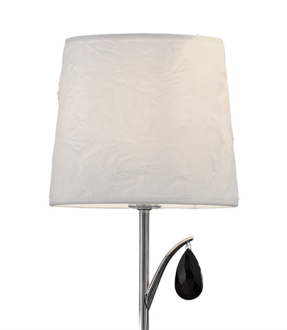 Mantra M6317 Andrea Wall Light, 1 x E14 (Max 20W), Polished Chrome, White Shades, Black Crystal Droplets