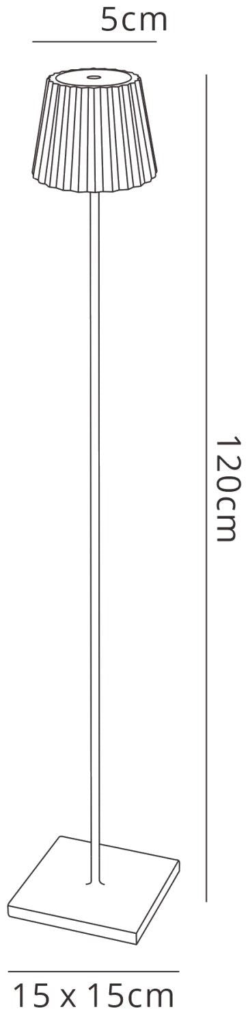 Mantra Fusion K2 Cordless K2 Rechargeable Battery Operated Floor Lamp, 2.2W LED, 3000K, 188lm, IP54, USB Charging Cable Included, Black, 3yrs Warranty