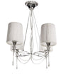 Mantra Lucca 71cm Pendant 4 Light E27, Polished Chrome with White Shades & Clear Crystal