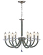 Diyas Elena 70cm  8 Light E14 Black Chrome/Crystal Ceiling Pendant Light Fitting