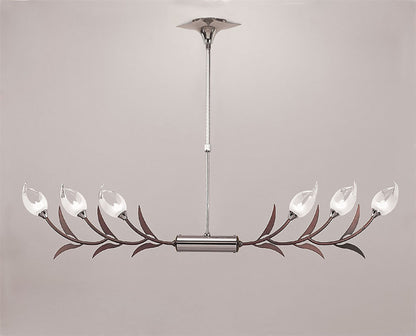 Mantra Holland Telescopic Linear Pendant Line 6 Light G9, Polished Chrome, Wenge