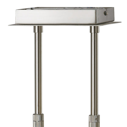 Diyas Elsa Rectangular Telescopic  6 Light G9 Satin Nickel/Crystal Ceiling Pendant Light Fitting