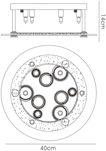 Diyas Destello 40cm Flush  Round with Circle Pattern 6 Light G9 Round Polished Chrome/Crystal Ceiling Light Fitting
