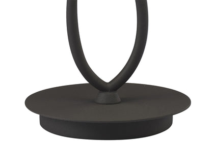 Mantra M3682 Lua Table Lamp 1 Light E27, Small Ash Grey with Ash Grey Shade