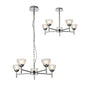 Deco Avalon Ceiling 5 Light G9 Pendant/Semi Ceiling Light, Polished Chrome with Clear Prismatic Glass