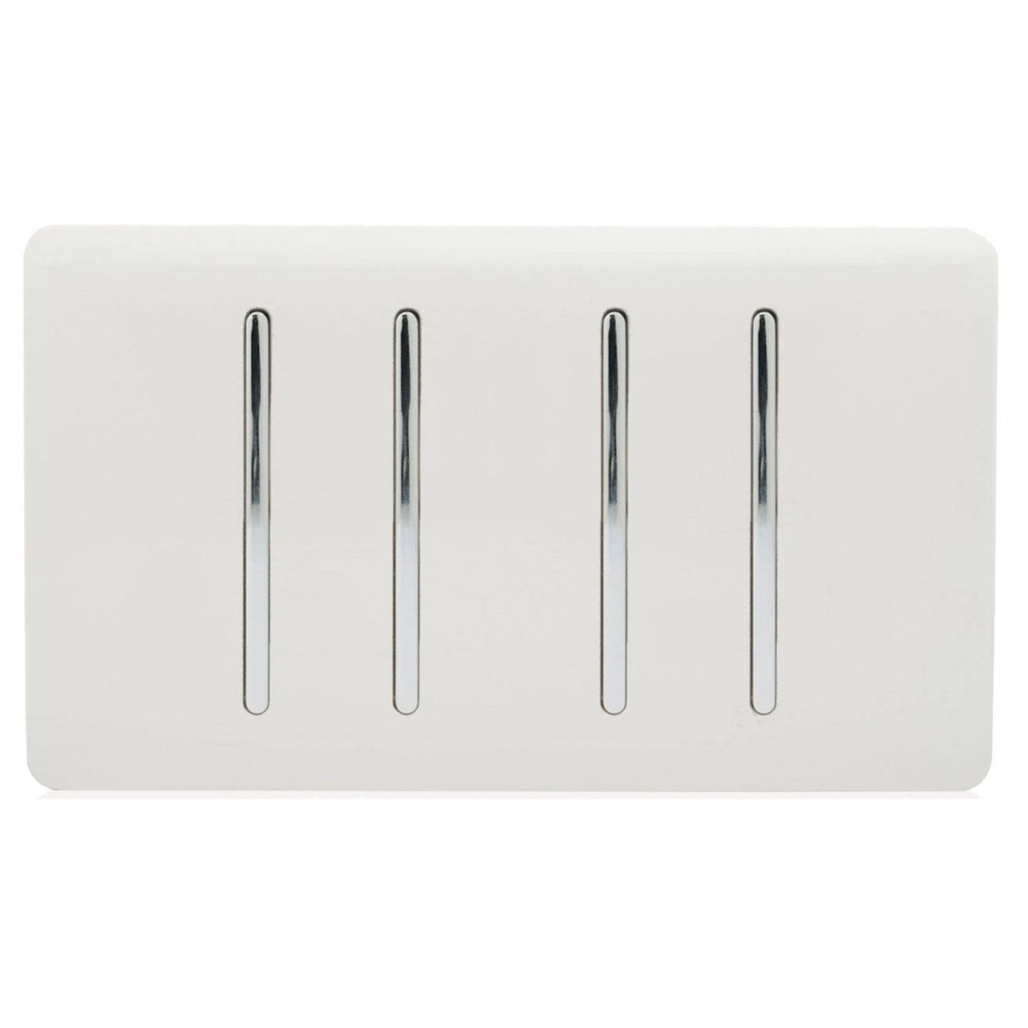 Trendi 4 Gang (2 Way & 1x Intermediate) Glossy 10 Amp Rocker Light Switch Ice White