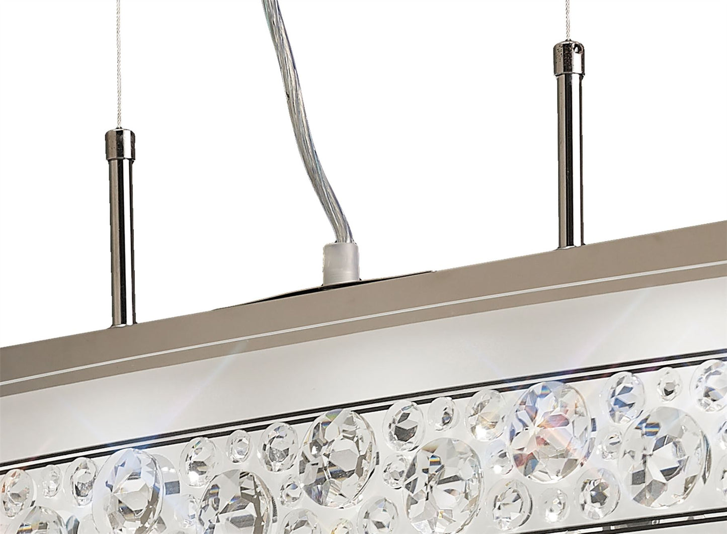 Diyas Cosmic  Linear Bar 5 Light G9 Polished Chrome/Glass/Crystal Ceiling Pendant Light Fitting