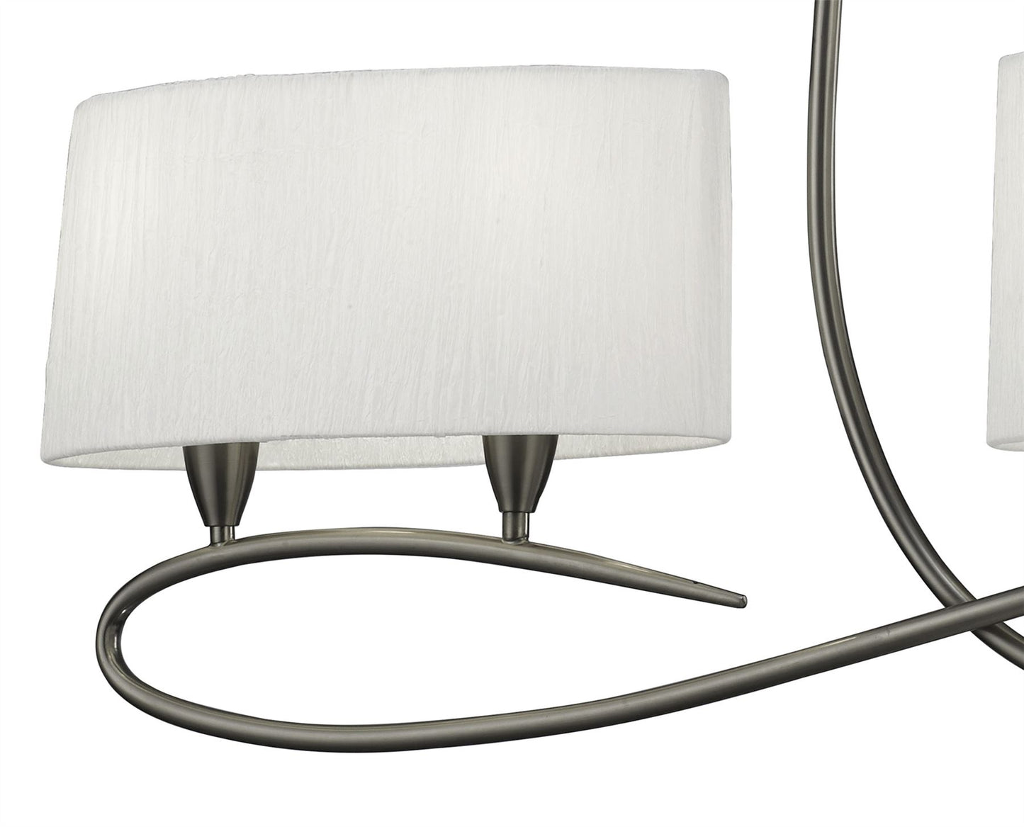 Mantra M3700 Lua Linear Pendant 2 Arm 4 Light E27, Satin Nickel with White Shades