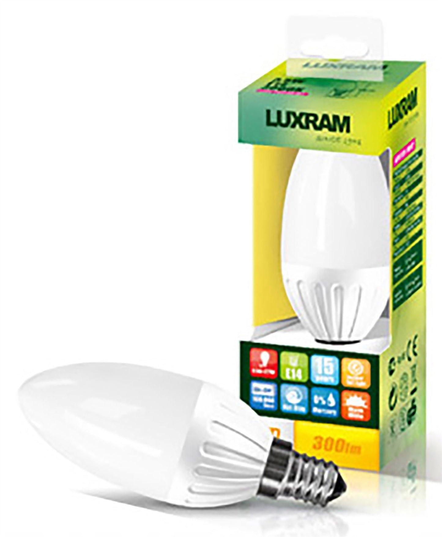 Luxram Value LED Candle Plus E14 3.5W White 6400K 300lm LED