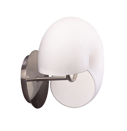 Mantra Fosil Wall Light Switched 2 Light G9, Satin Nickel/Frosted White Glass