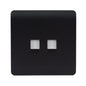 Trendi Switch 2 Gang RJ45 Cat 6 Modern Designer PC Ethernet Socket in Matt Black