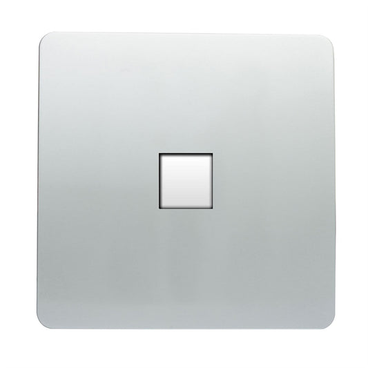Trendi Switch 1 Gang RJ45 Cat 6 Modern Designer PC Ethernet Socket in Platinum Silver