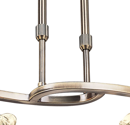 Mantra Rosa Del Desierto Telescopic Linear Pendant Line 4 Light G9, Antique Brass