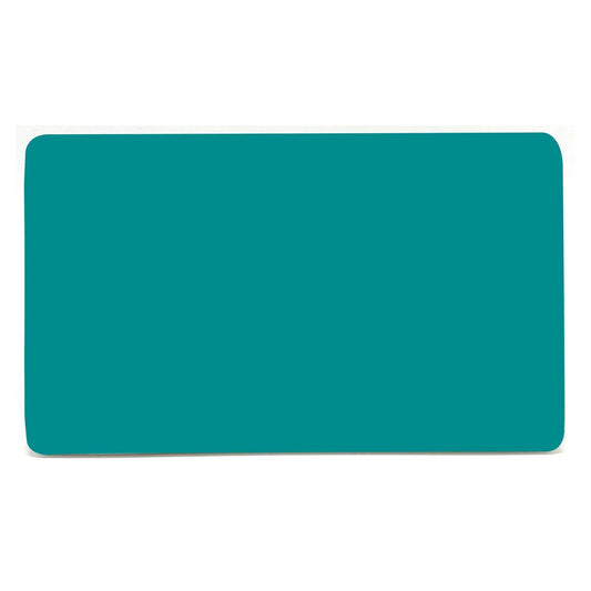 Trendi 2 Gang Artistic Modern Glossy Tactile Double Blanking Plate Bright Teal