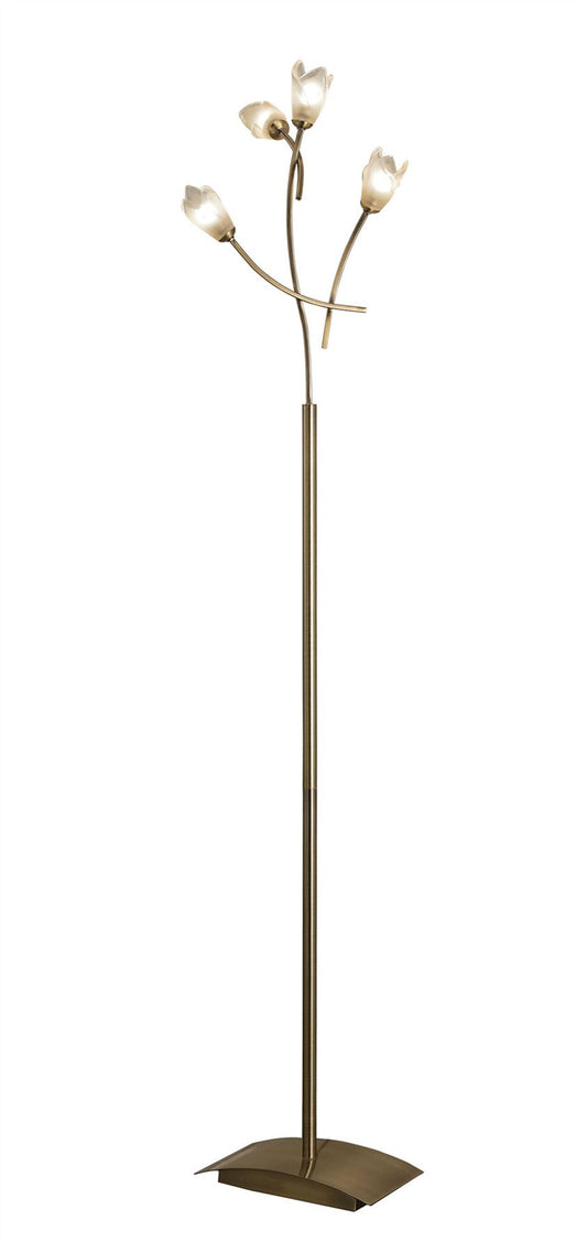 Mantra Pietra Floor Lamp 4 Light G9, Antique Brass, NOT LED/CFL Compatible