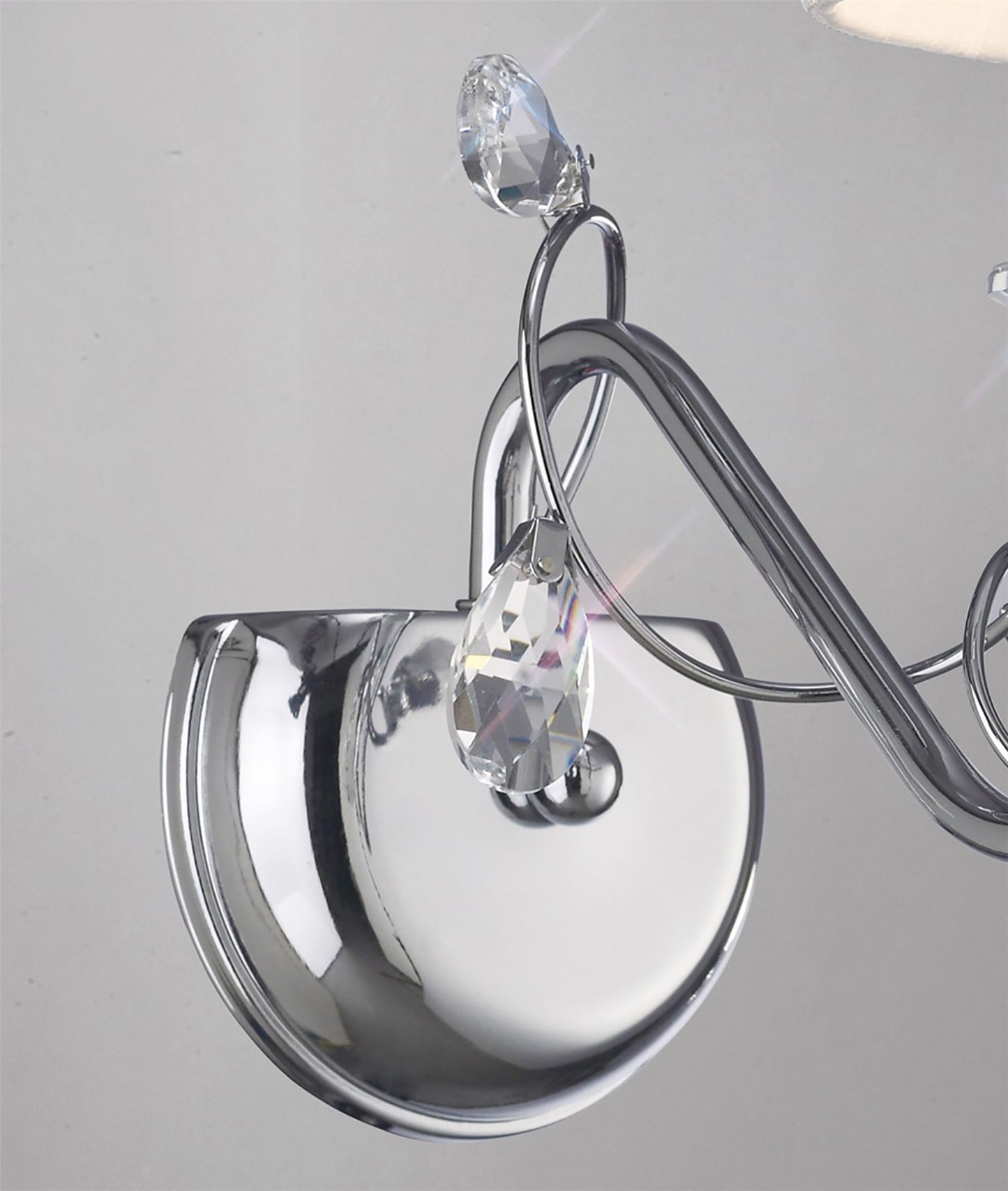 Diyas Willow Wall Light WITHOUT SHADE 1 Light E14 Polished Chrome/Crystal