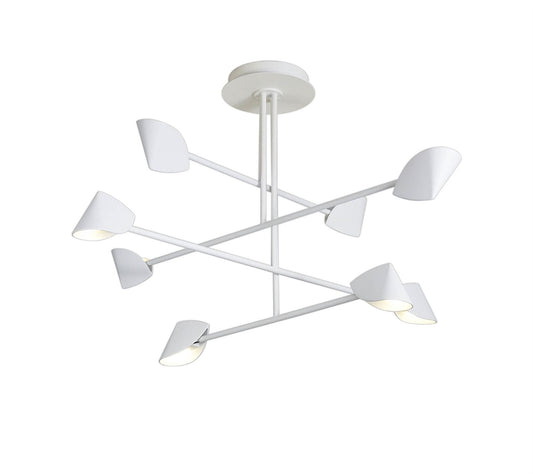 Mantra Capuccina 100cm 8 Light Fixed Pendant, 61.5W LED, 3000K, 4000lm, White, 3yrs Warranty