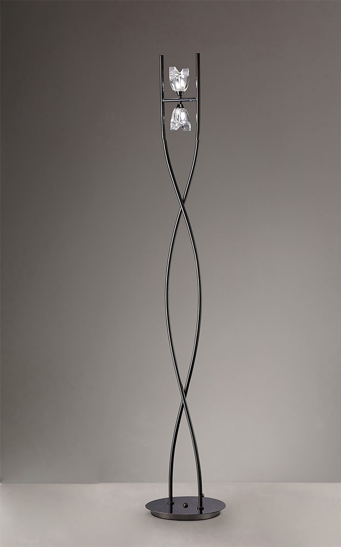 Mantra Eclipse Floor Lamp 2 Light G9, Black Chrome