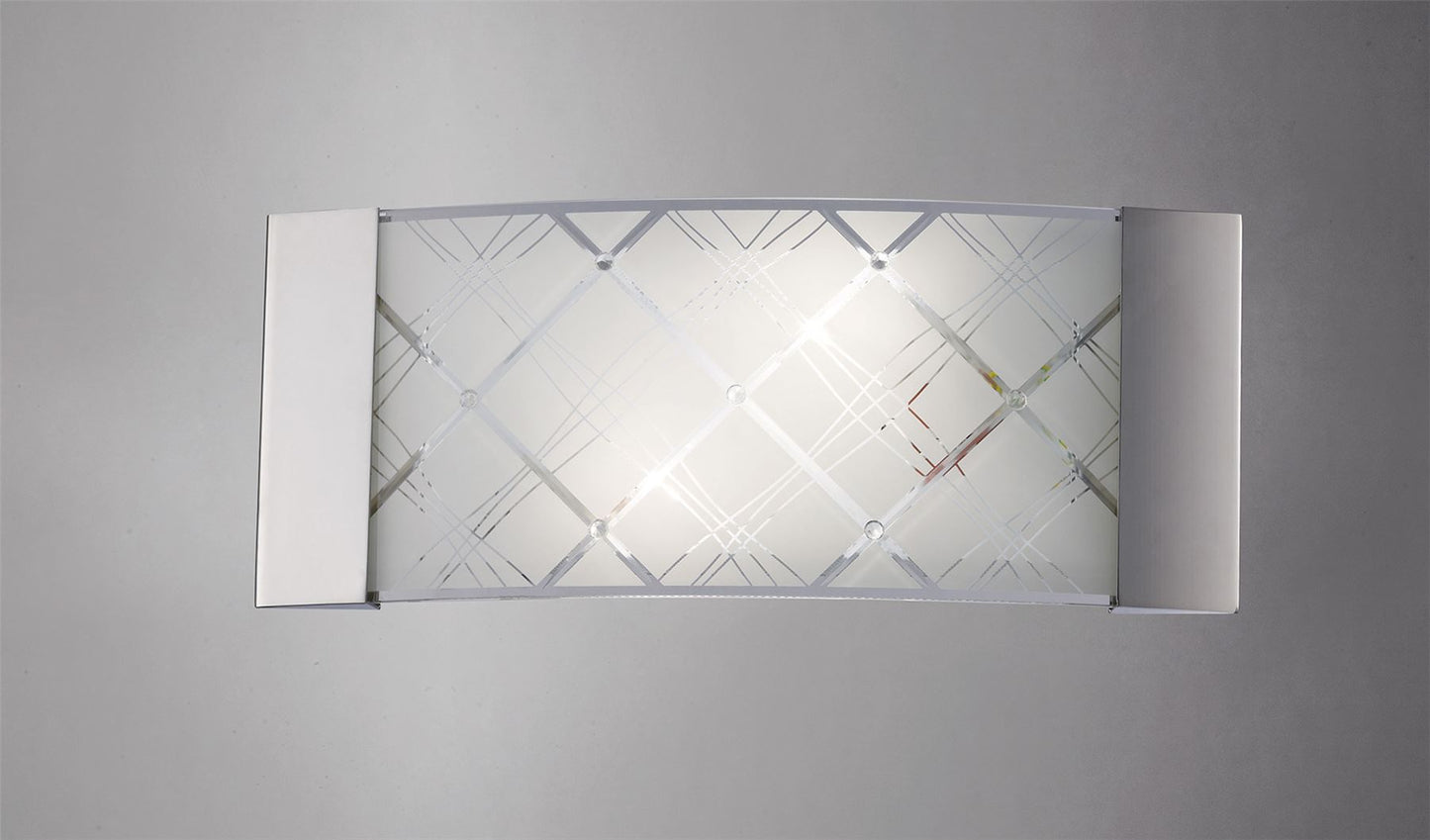 Diyas Aries Wall Light 2 Light E14 Polished Chrome/Glass