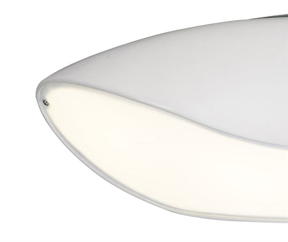Mantra Pasion Oval Ceiling 4 Light E27, Gloss White/White Acrylic/Polished Chrome, CFL Lamps INCLUDED