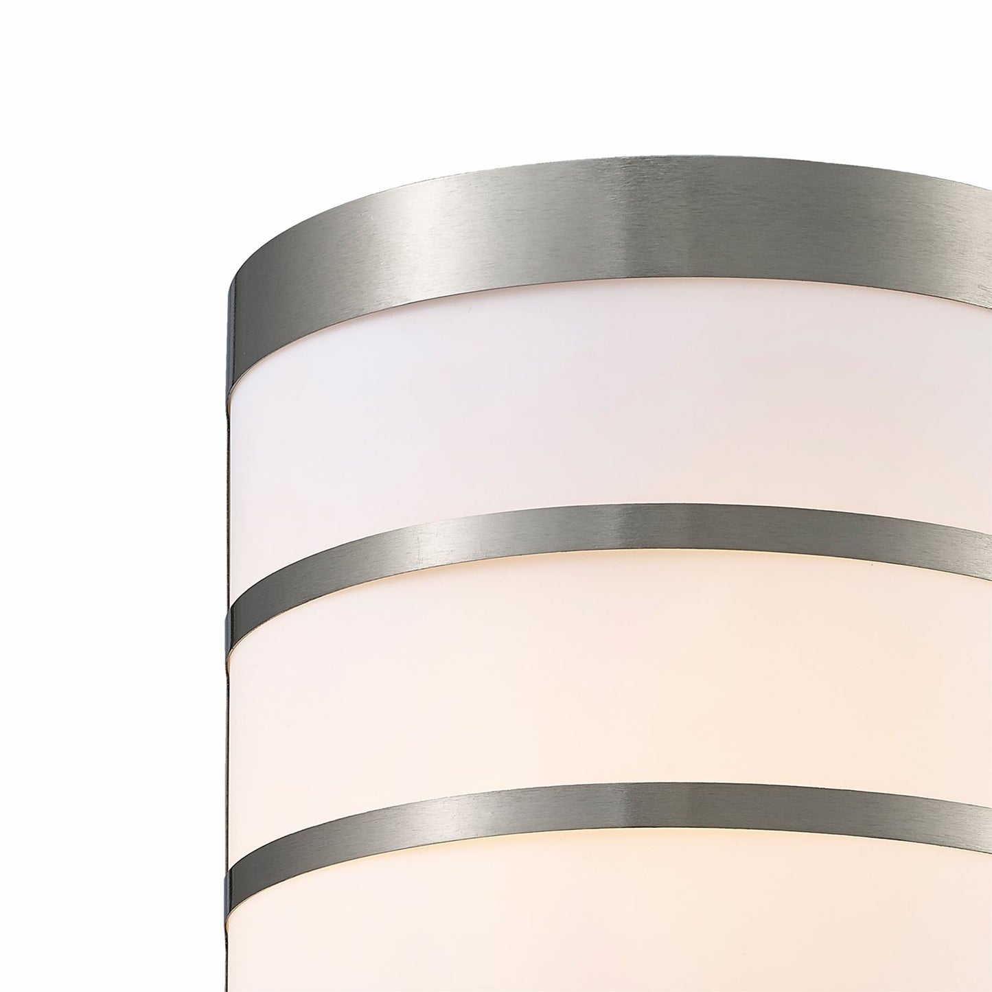 Deco Clayton Flush Wall Light 1 Light E27 IP44 Exterior Louvre Design Stainless Steel/Opal