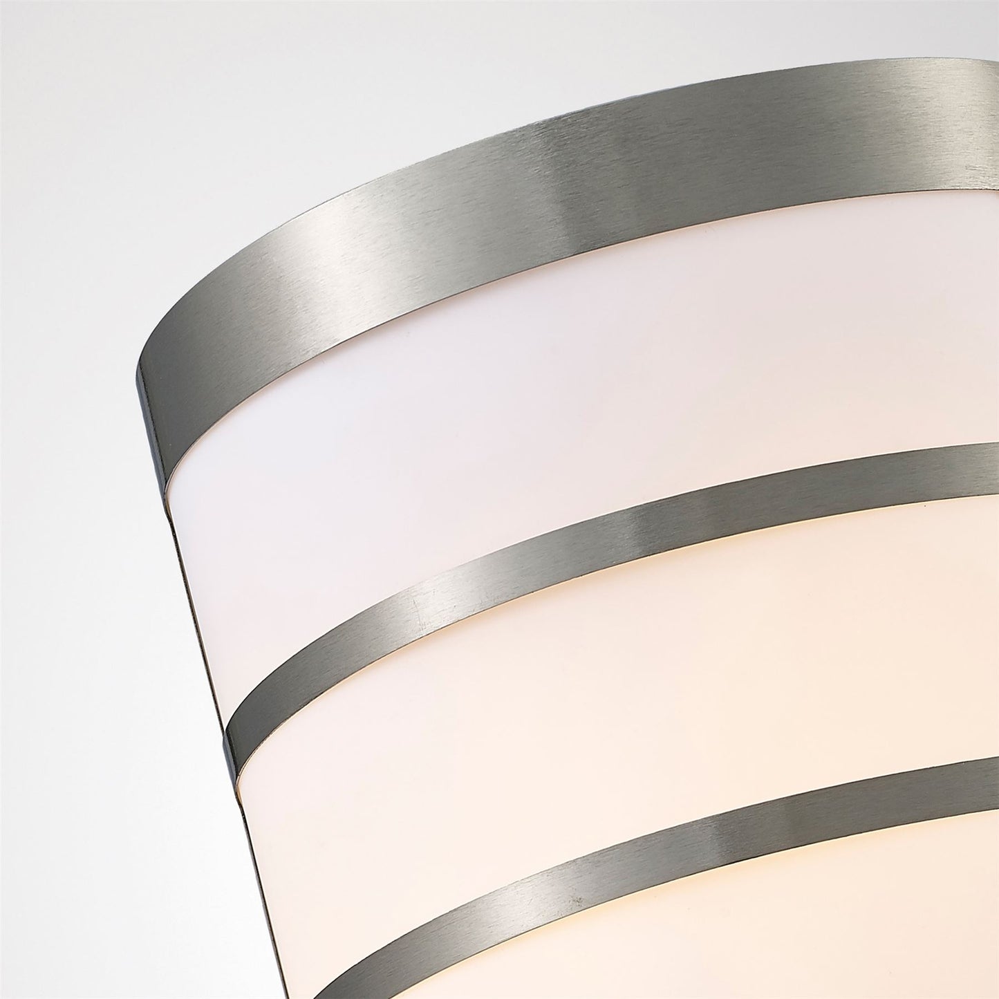 Deco Clayton Flush Wall Light 1 Light E27 IP44 Exterior Louvre Design Stainless Steel/Opal