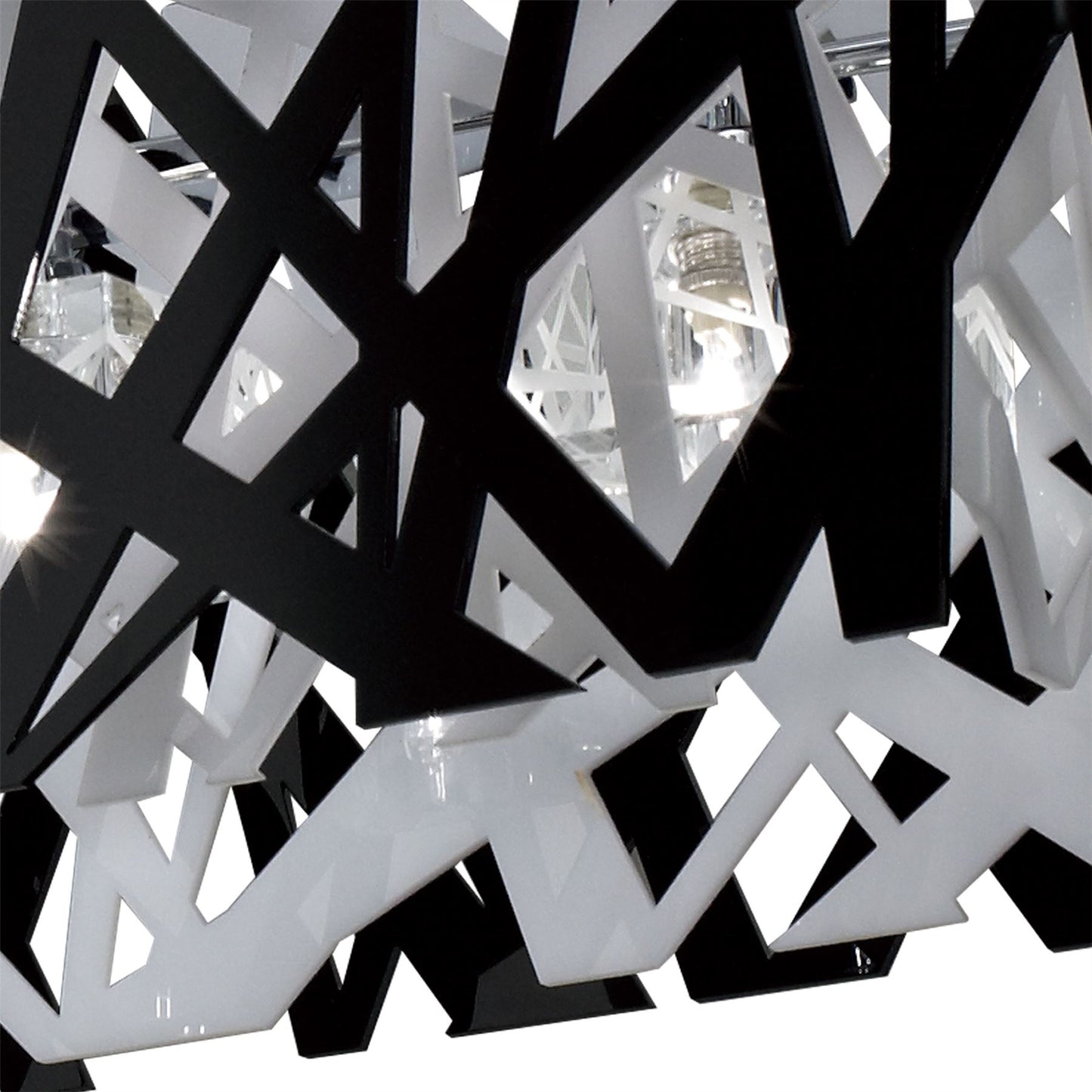 Mantra Tokio Rectangular Pendant 5 Light G9 Polished Chrome/Black/White