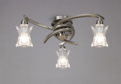 Mantra Alaska GU10 37cm Ceiling 3 Light L1/SGU10, Satin Nickel, CFL Lamps INCLUDED