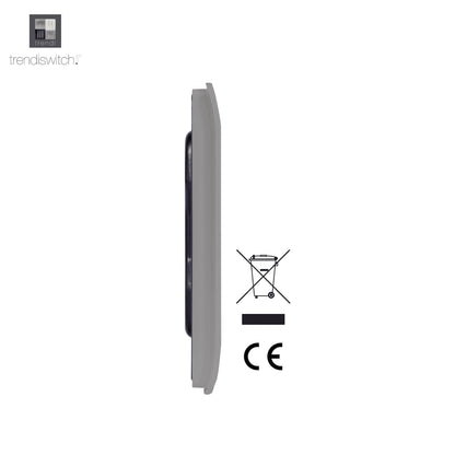 Trendi Artistic Modern Glossy Tactile Single Blanking Plate Light Grey
