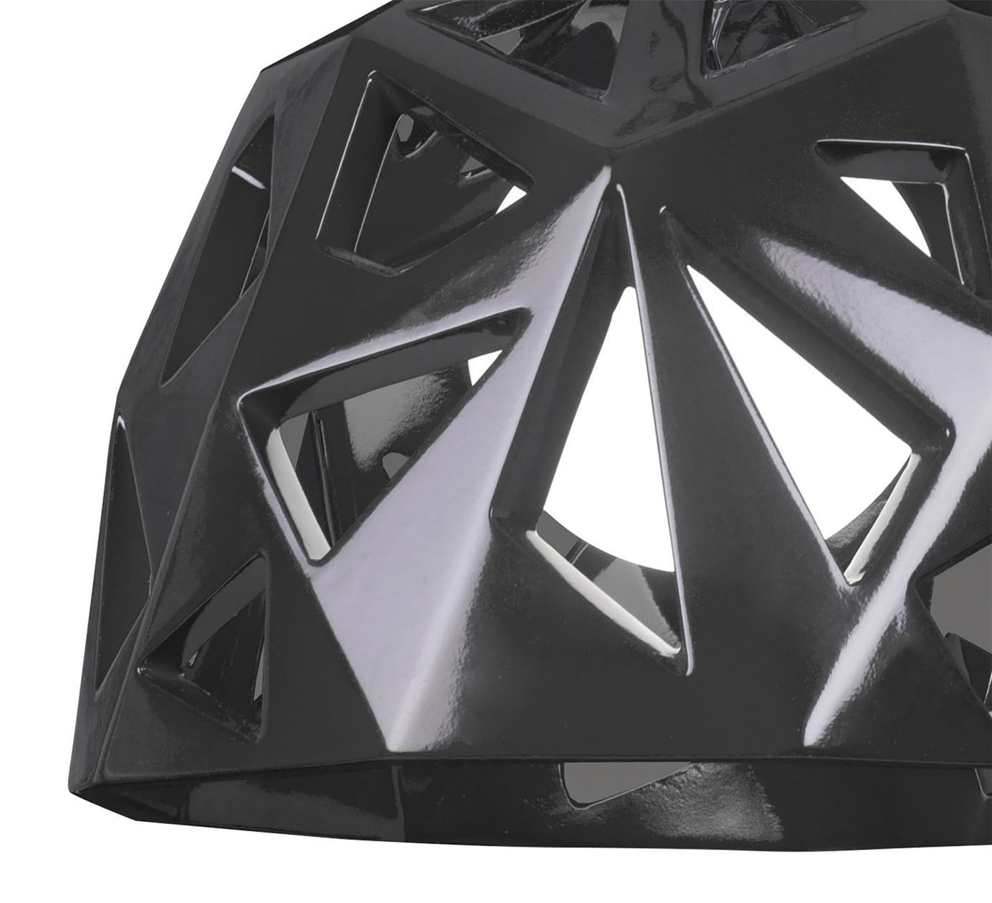 Mantra M3732 Facette Pendant 1 Light E27, Gloss Black/Polished Chrome
