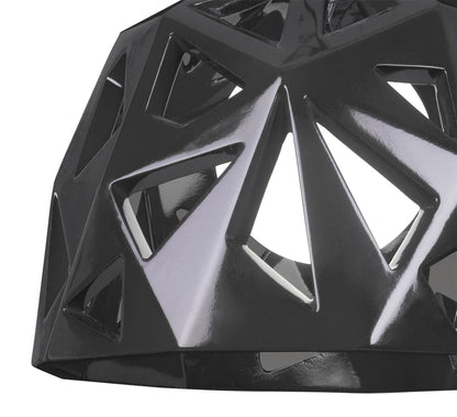 Mantra M3732 Facette Pendant 1 Light E27, Gloss Black/Polished Chrome