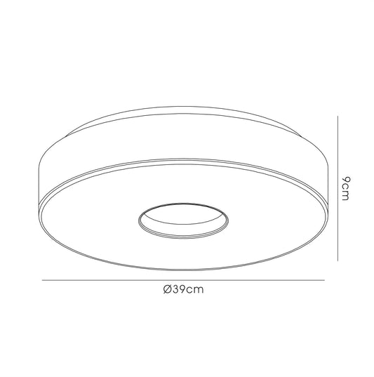 Deco Joop IP44 24W LED Large Flush Ceiling Light, 4000K 2000lm CRI80, Polished Chrome with White Acrylic Diffuser