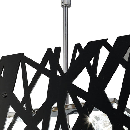 Mantra Tokio Square Telescopic 6 Light G9, Gloss Black/Polished Chrome