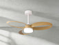 Infinity Fan 92.6cm 24W LED Dimmable Ceiling Light With Built-In 30W DC Reversible Fan, Remote Control 2700-5000K, 1800lm, White/Wood